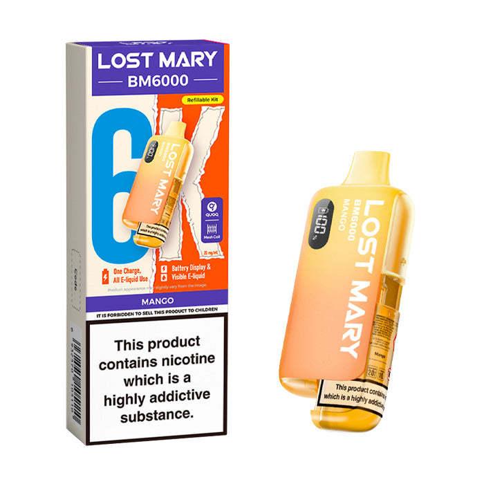 Mango Lost Mary BM6000 Prefilled Pod Kit and Box