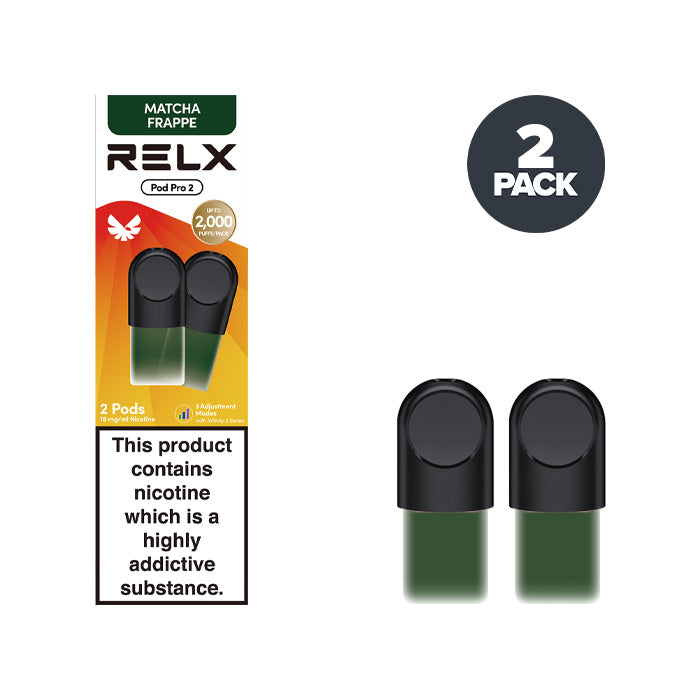 Matcha Frappe RELX Pod Pro 2 Pods and Box