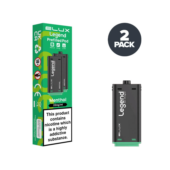 Menthol Elux Legend 1500 2 in 1 Prefilled Pod and Box