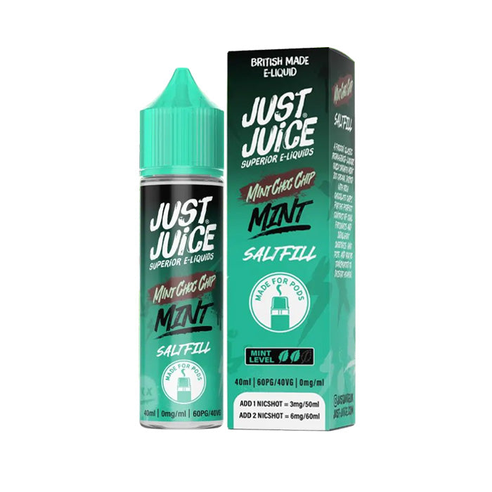 Mint Choc Chip 40ml Saltfill E-Liquid and Box by Just Juice
