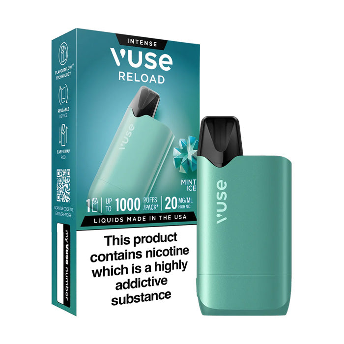 Mint Ice Vuse Reload Box Pod Kit and packaging