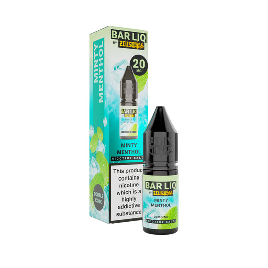 Minty Menthol 10ml Bar Liq Nic Salt E-Liquid by Zeus Juice