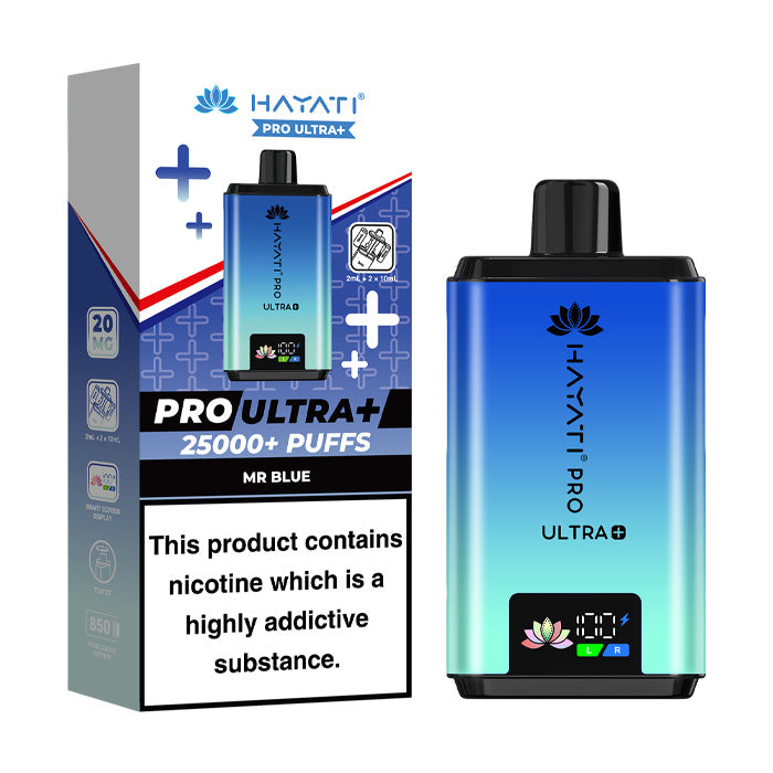 Mr Blue Hayati Pro Ultra Plus Prefilled Vape Kit and Box