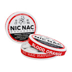 Open can of Nic Nac Blood Orange 3mg Nicotine Lozenges