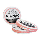 Open can of Nic Nac Grapefruit 3mg Nicotine Lozenges