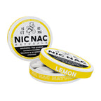 Open can of Nic Nac Lemon 3mg Nicotine Lozenges