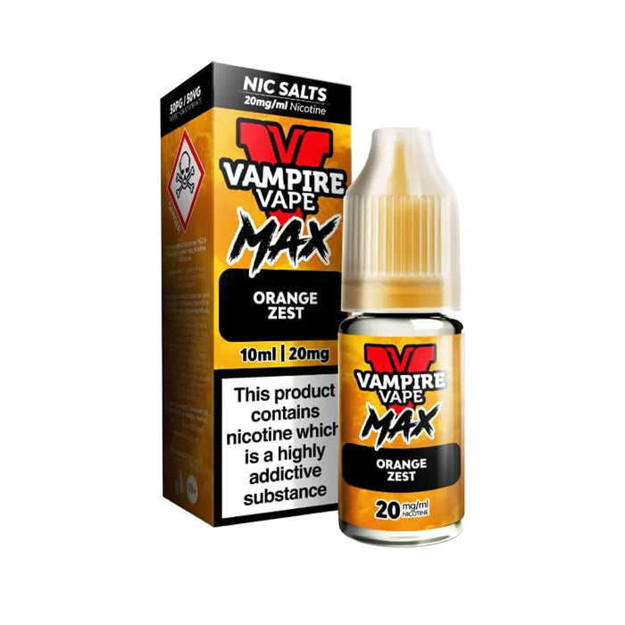 Orange Zest Vampire Vape Max 10ml Nic Salt and Box