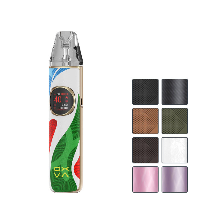 Oxva Nexlim 2 Pod Kit with eight squares showcasing eight out of the nine available colours
