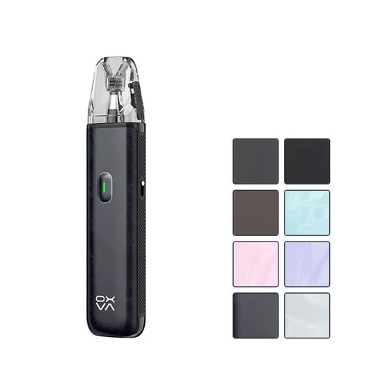 Oxva Xlim Go Lite Pod Kit with eight squares showcasing all available colours