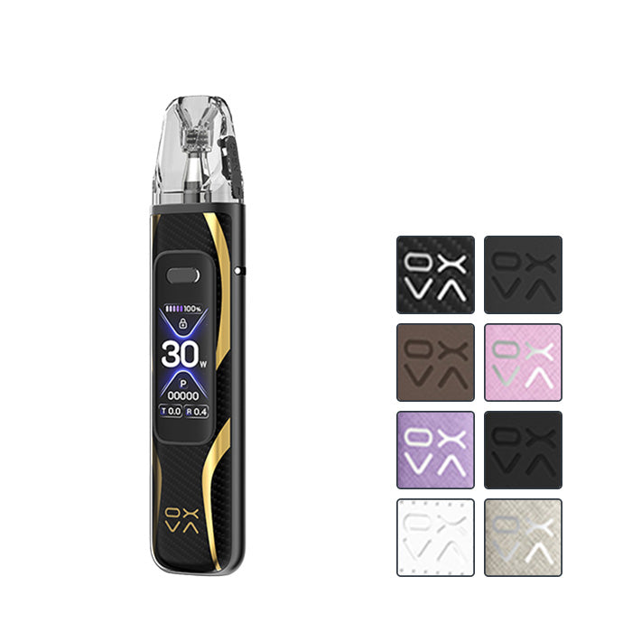 OXVA Xlim Pro 3 Pod Kit with eight squares showcasing eight available colours out of nine