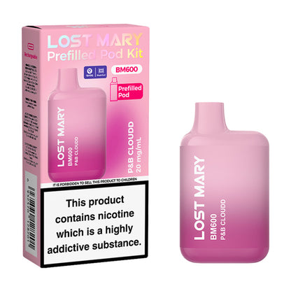 P & B Cloudd Lost Mary BM600 Prefilled Pod Kit and Box