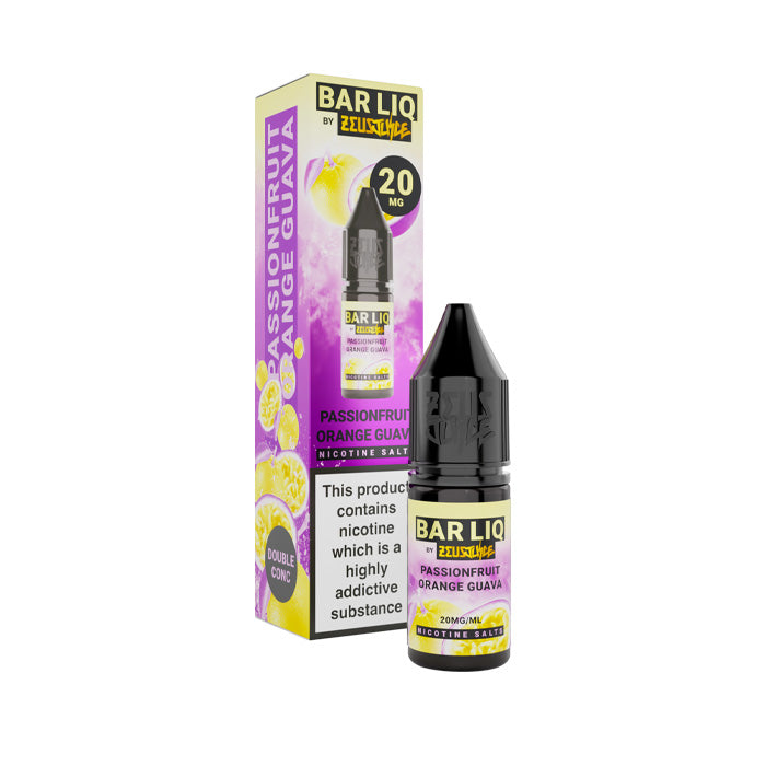 Passionfruit Orange Guava 10ml Bar Liq Nic Salt E-Liquid by Zeus Juice