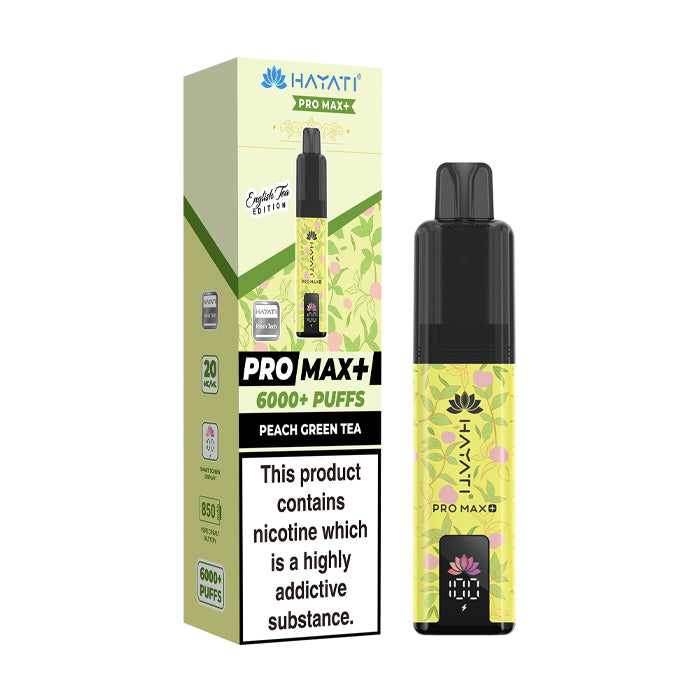 Peach Green Tea Hayati Pro Max Plus Kit and Box