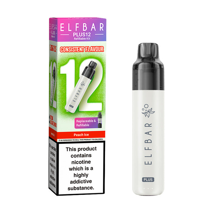 Peach Ice Elf Bar Plus 12 Prefilled Pod Kit with Box