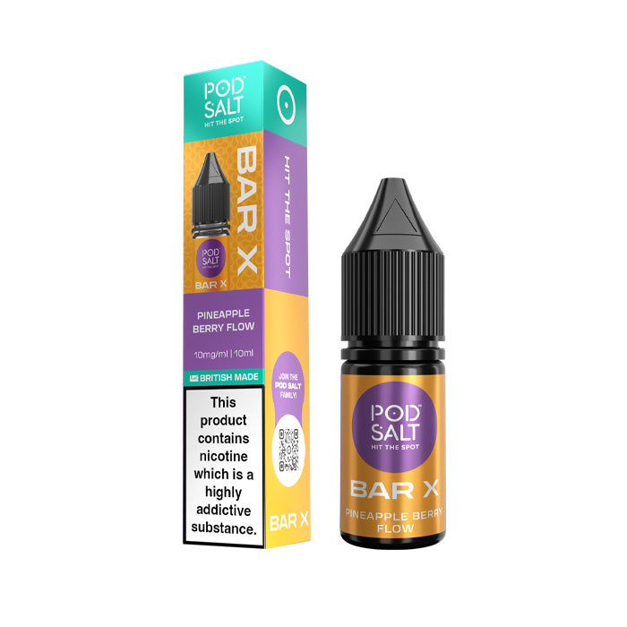 Pineapple Berry Flow Pod Salt Bar X 10ml Nic Salt E-Liquid and Box