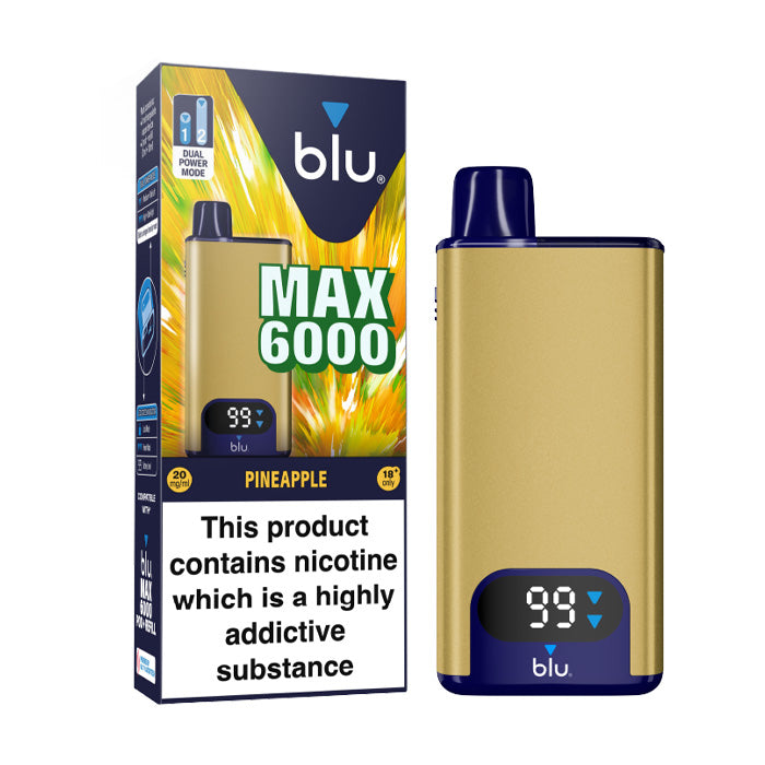 Pineapple Blu Max 6000 Prefilled Pod Kit and Box