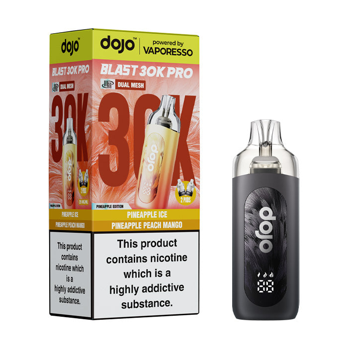 Pineapple Edition Vaporesso Dojo Blast 30K Pro Pod Kit and Box