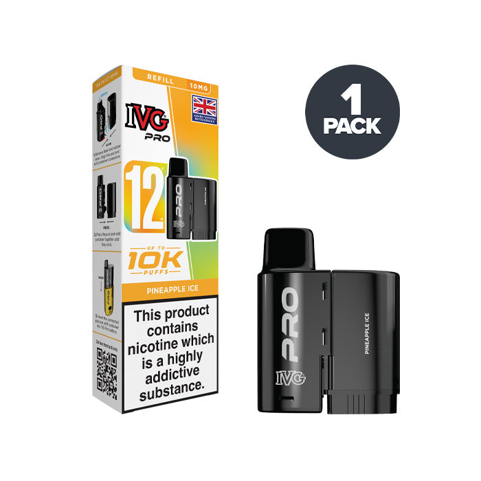 10mg Pineapple Ice IVG Pro 12 Refill Pack and Box