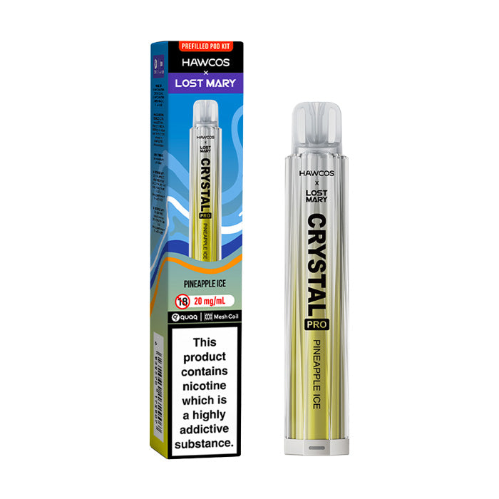 Pineapple Ice Hawcos x Lost Mary Crystal Pro Vape Kit and Box