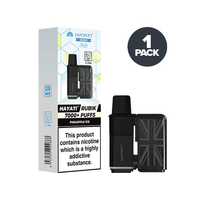 Pineapple Ice Hayati Rubik 7000 Prefilled Pods and Box