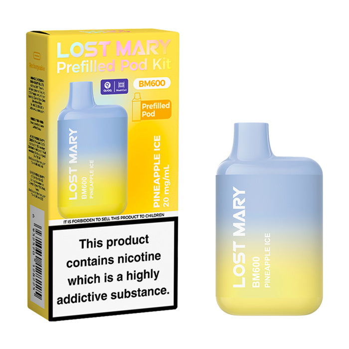 Pineapple Ice Lost Mary BM600 Prefilled Pod Kit and Box