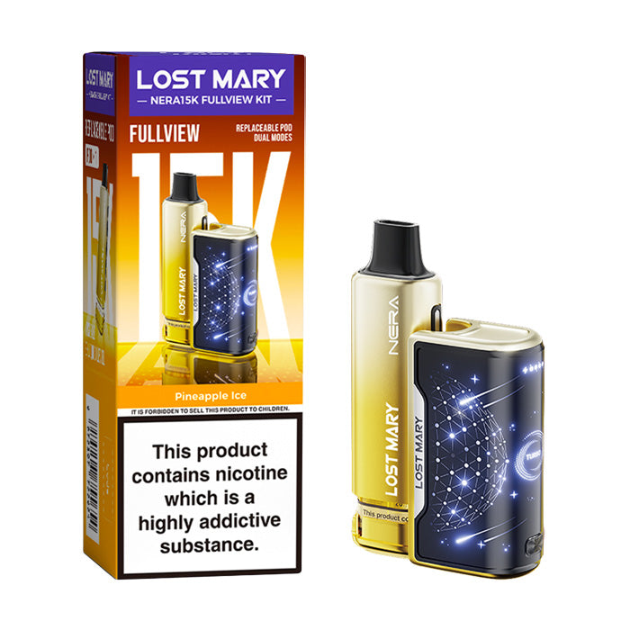 Pineapple Ice Lost Mary Nera 15K Fullview Prefilled Pod Kit with box