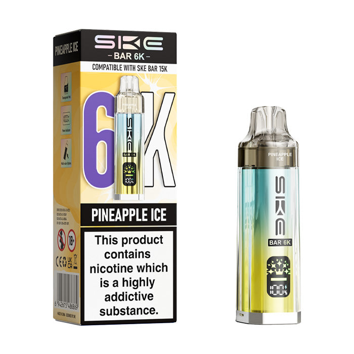 Pineapple Ice SKE Bar 6K Prefilled Pod Kit and box