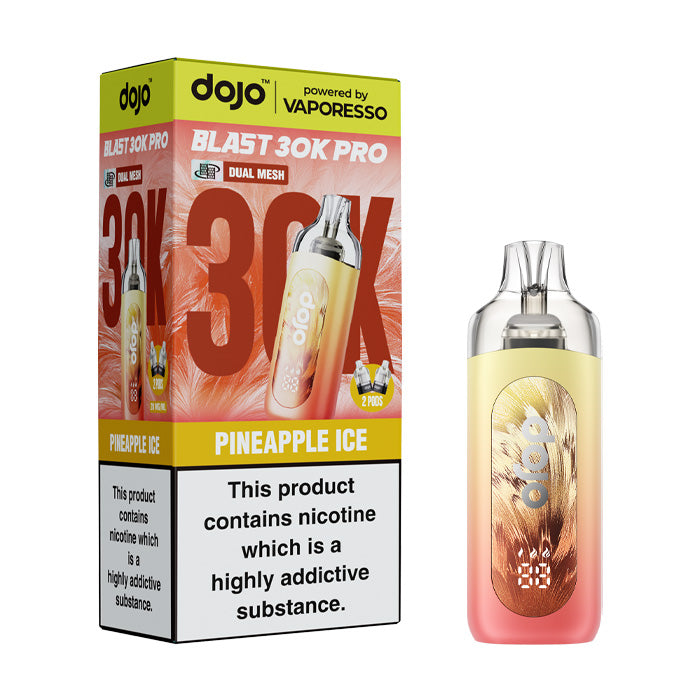 Pineapple Ice Vaporesso Dojo Blast 30K Pro Pod Kit and Box