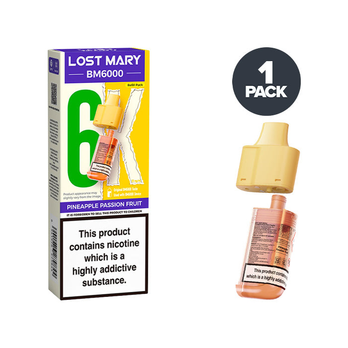 Pineapple Passion Fruit Lost Mary BM6000 Refill Pack 20mg