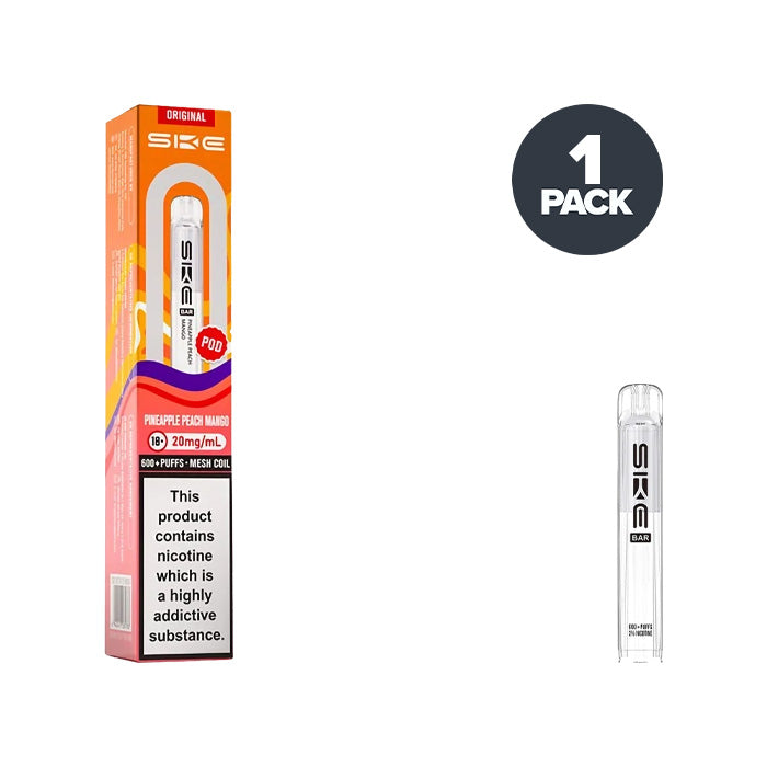 Pineapple Peach Mango SKE Bar 600 Prefilled Pod and Box