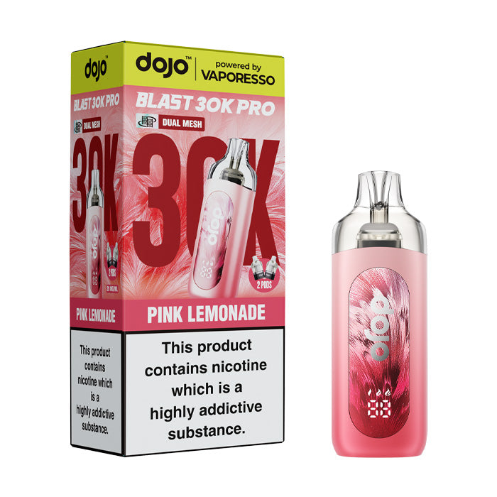 Pink Lemonade Vaporesso Dojo Blast 30K Pro Pod Kit and Box