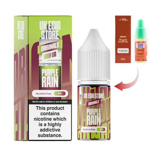 UK Ecig Store Purple Rain High VG 10ml E-liquid with Box and Old Packaging