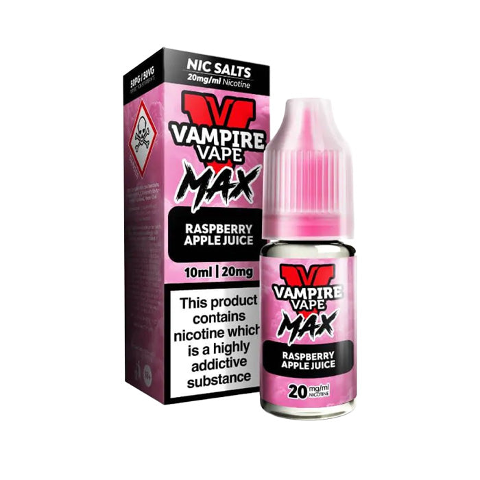 Raspberry Apple Juice Vampire Vape Max 10ml Nic Salt and Box