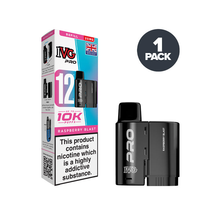 Raspberry Blast IVG Pro 12 Prefilled Pod and Box