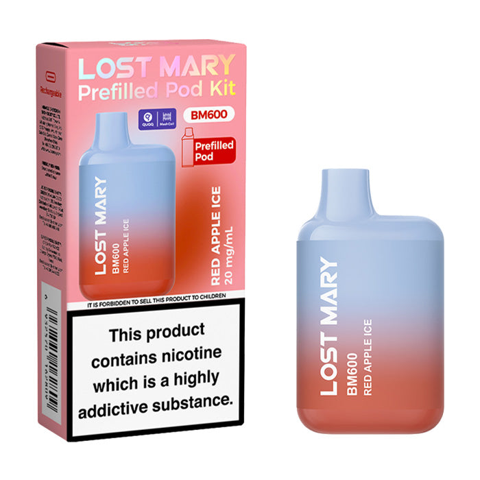 Red Apple Ice Lost Mary BM600 Prefilled Pod Kit and Box