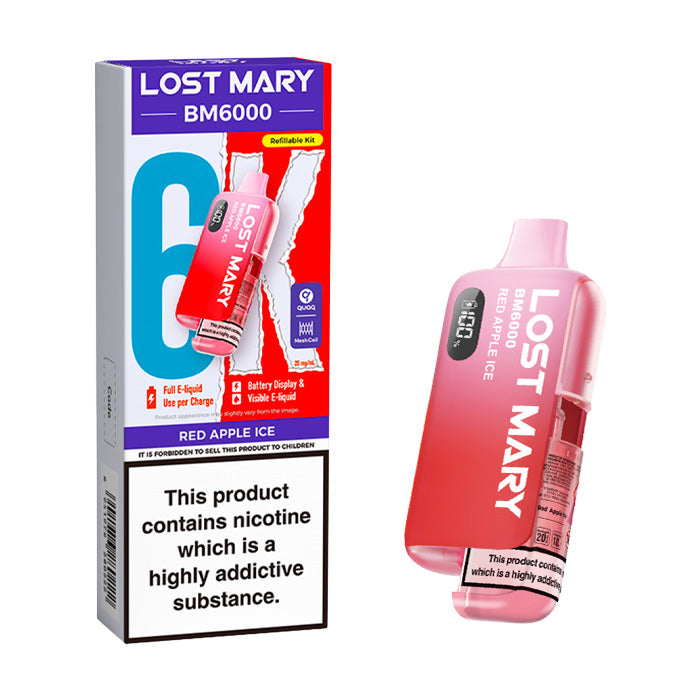 Red Apple Ice Lost Mary BM6000 20mg Kit and Box