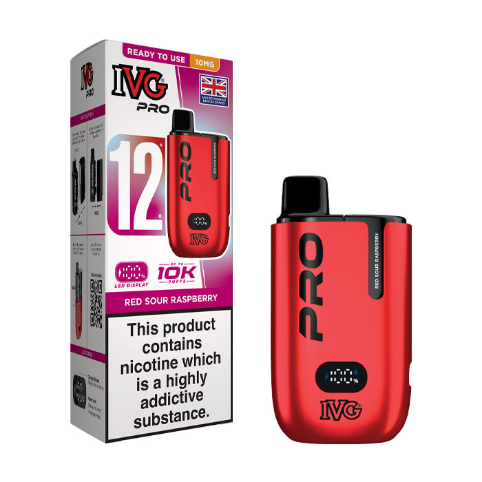IVG Pro 12 10mg Prefilled Pod Kit - Red Sour Raspberry