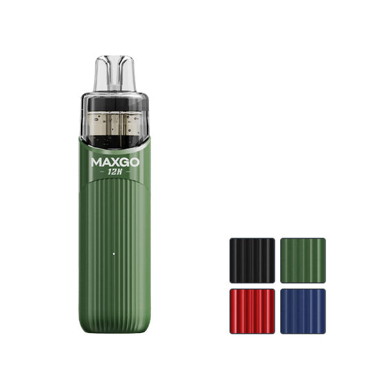 Relx MaxGo Kit with four squares showcasing four out of the sixteen available flavours