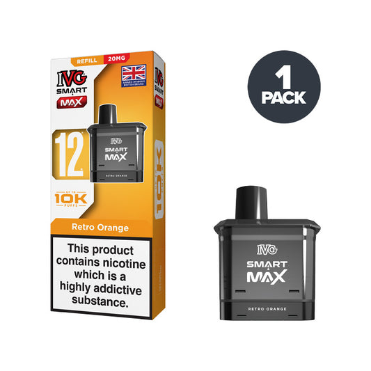 Retro Orange IVG Smart Max 20mg Refill Pack and Box