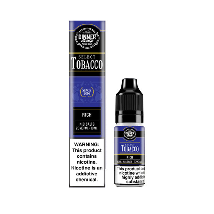 Rich Tobacco Nic Salt E-Liquid by Dinner Lady Select Tobacco and Box