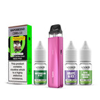 Rose Red Vaporesso Xros 5 Mini Kit with a Pack of Pods and Three 10ml Bottles of Nic Salt E-Liquid
