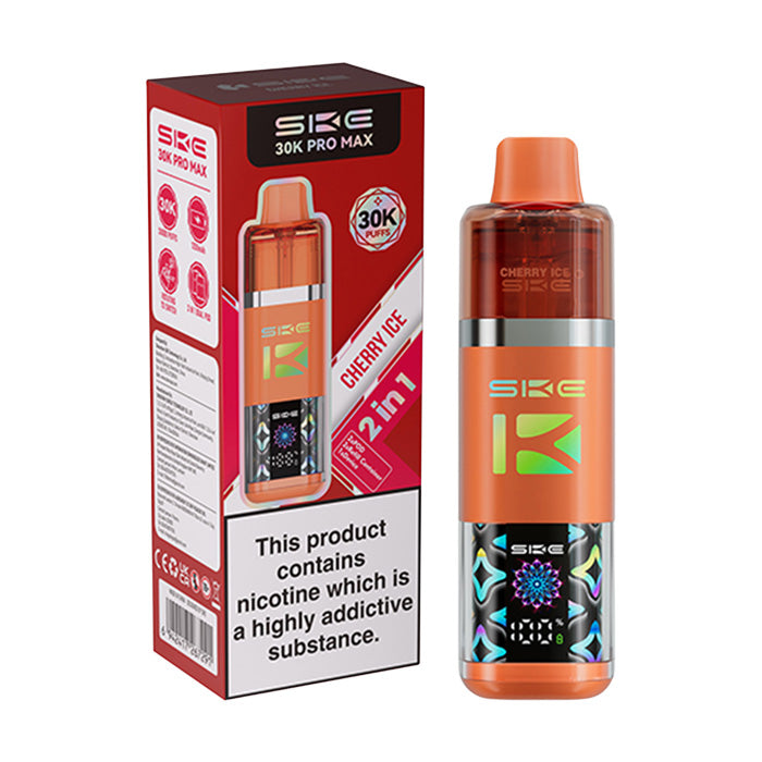Cherry Ice SKE Crystal 30K Pro Max Plus Prefilled Pod Kit and Box