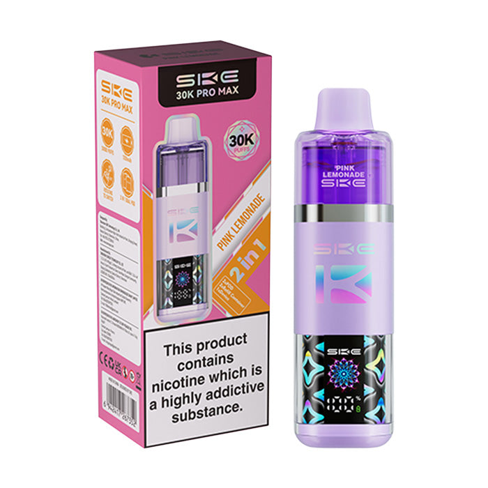 Pink Lemonade SKE Crystal 30K Pro Max Plus Prefilled Pod Kit and Box