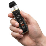 A male hand holding the gold Smok Novo 6 Ultra