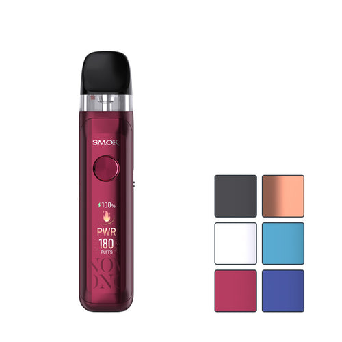 Smok Novo Axis Pod Kit with six squares showcasing six available colours
