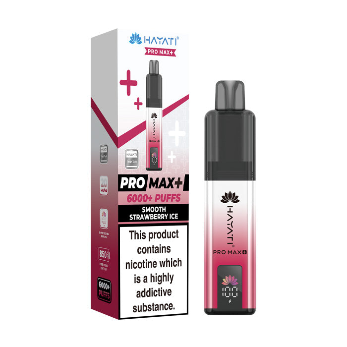 Smooth Strawberry Ice Hayati Pro Max Plus Kit and Box