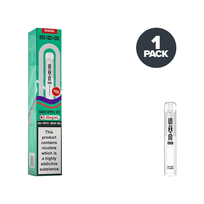 Sour Apple Ice SKE Bar 600 Prefilled Pod