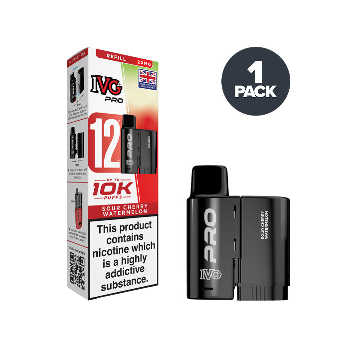 Sour Cherry Watermelon IVG Pro 12 Prefilled Pod and Box