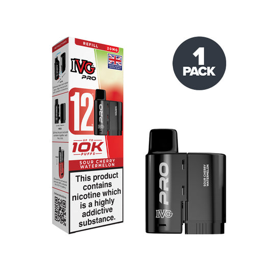 Sour Cherry Watermelon IVG Pro 12 Prefilled Pod and Box