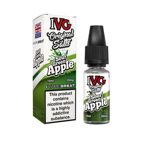 Sour Green Apple Ivg Originals 10ml Nic Salt E-Liquid and Box
